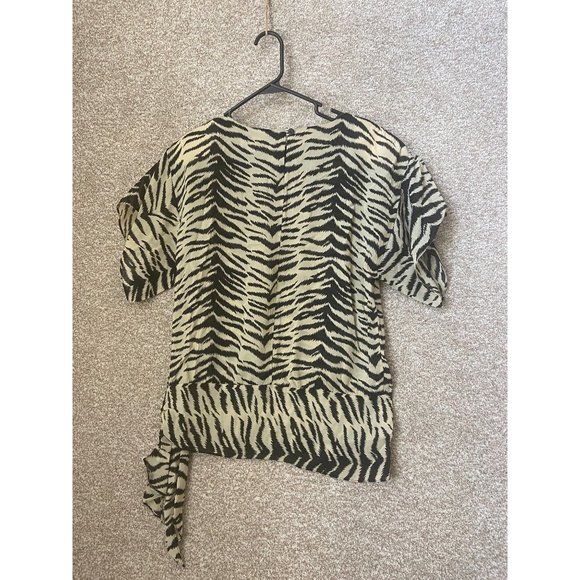 Vintage Frances Henaghan Lord + Taylor Women’s Animal Print Blouse Top Tie Waist - Picture 2 of 6